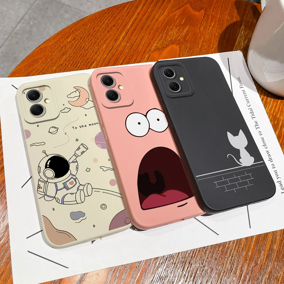 Fundas para Samsung Galaxy A06 Shell encantador dibujos animados astronauta silicona líquida teléfono contraportada para Samsung Galaxy A 06 Funda Coque - imagen 3