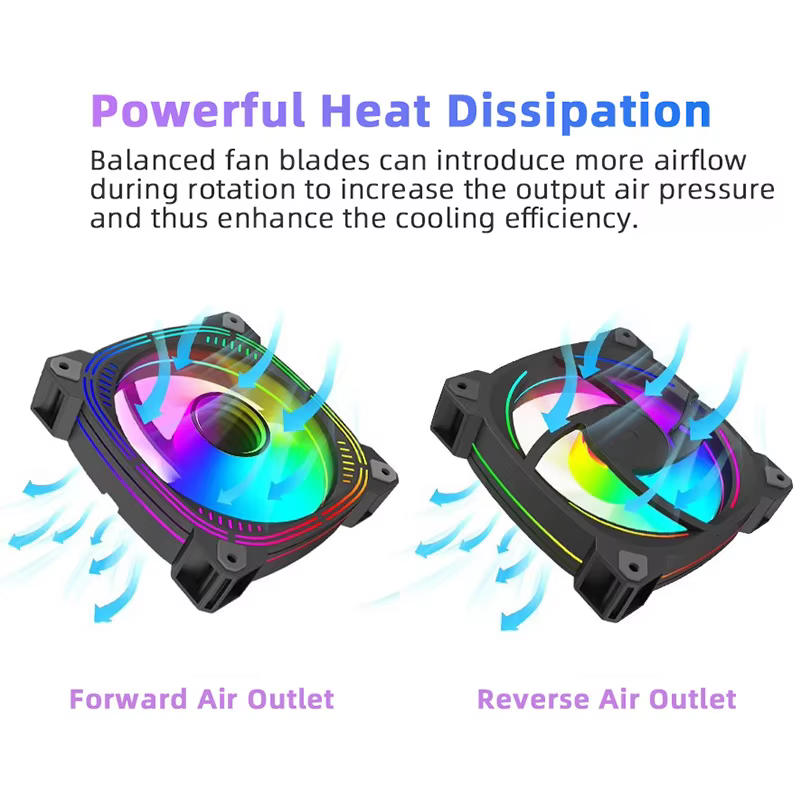 TEUCER-ventilador de espejo cíclico Prism12025 II con efecto de luz, enfriador ARGB de 120mm, 5V, 3 pines, para carcasa de PC, refrigeración de ordenador - imagen 2