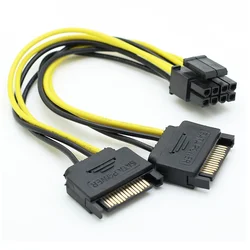 Cable Adaptador SATA 15Pin a PCIe 8Pin para Tarjeta Gráfica
