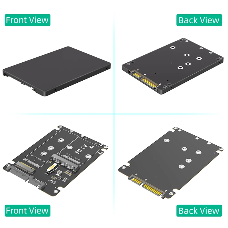Tarjeta elevadora adaptadora M.2/mSATA a SATA 3,0 con carcasa de plástico compatible con 2230 2242 2260 B Key NGFF M2 protocolo SATA SSD mSATA SSD - imagen 2