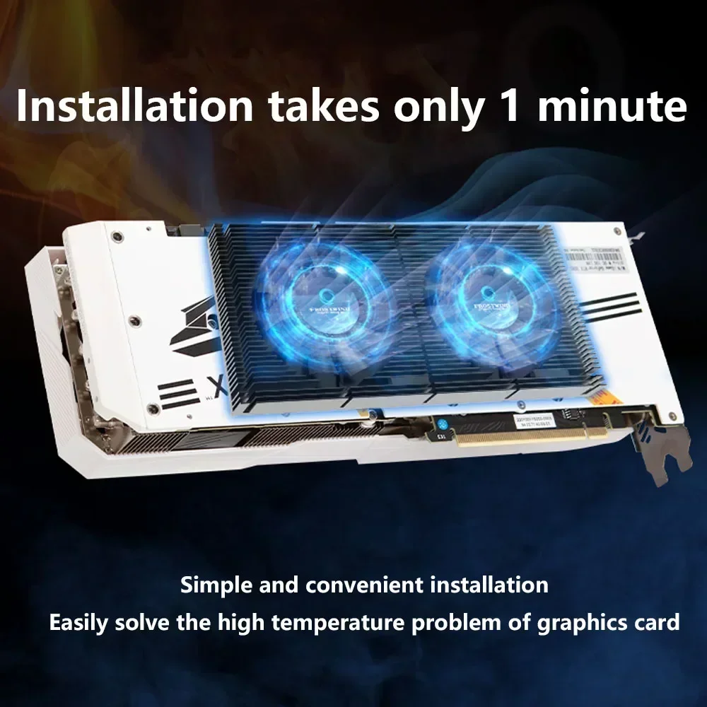 Radiador de placa trasera GPU RTX3090 4090, Panel disipador de calor, memoria de vídeo VRAM 3080/3070 PWM, Kit de ventilador de refrigeración Dual, Enfriador de juegos VGA DIY - imagen 4