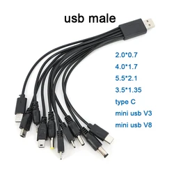 Adaptador de cargador de teléfono móvil Micro USB 10 en 1, Cable de carga de energía Usb, Cable Universal para teléfono móvil