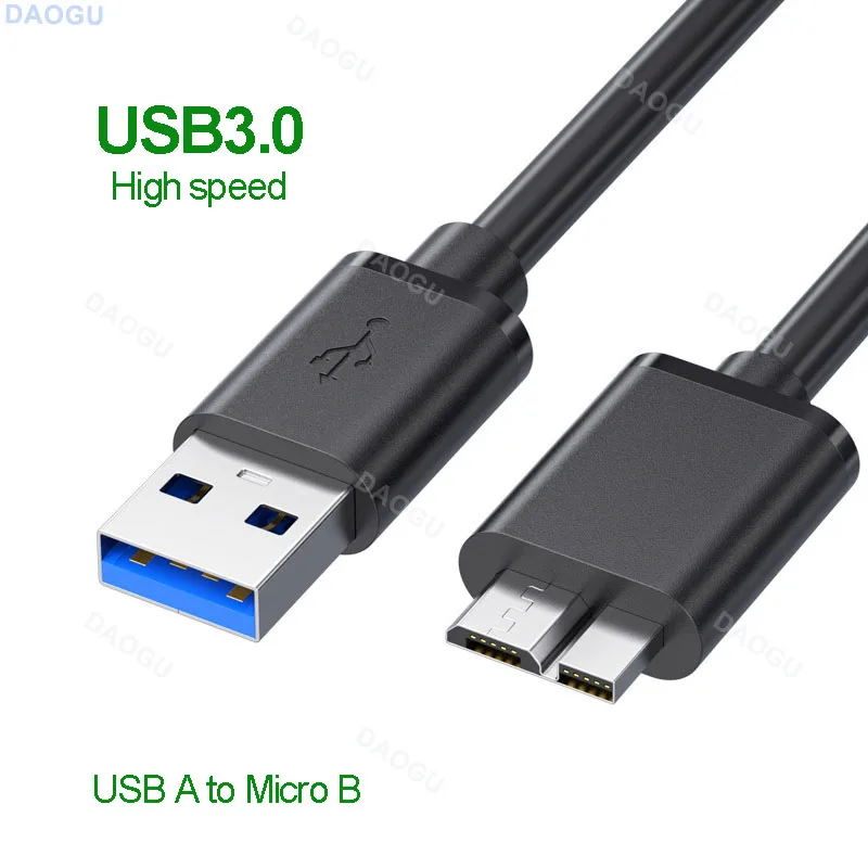 Conector de Cable USB 3,0 tipo A a Micro B, Cable de datos de carga rápida, Cable USB A a Micro B, adaptador corto para disco duro externo