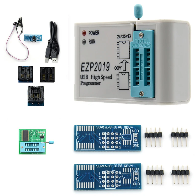 Programador SPI USB de alta velocidad EZP2023 + 2 adaptadores compatibles con 24 25 93 EEPROM 25 Flash Bios Chip - imagen 2