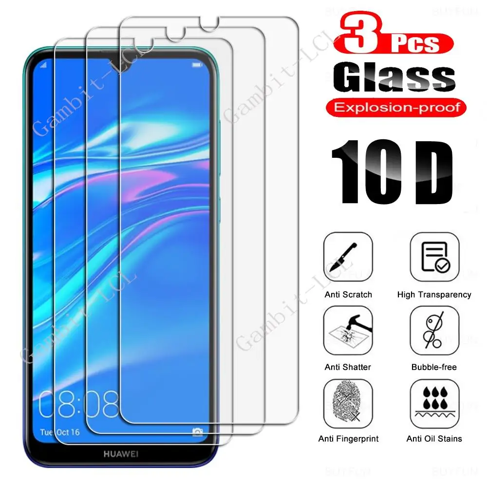 3 uds para Huawei Y5 lite Y6 Prime 2018 Y7 2019 Y9 Y6s Y5p P Smart 2017 Z 2020 2021 Protector de pantalla de vidrio templado película