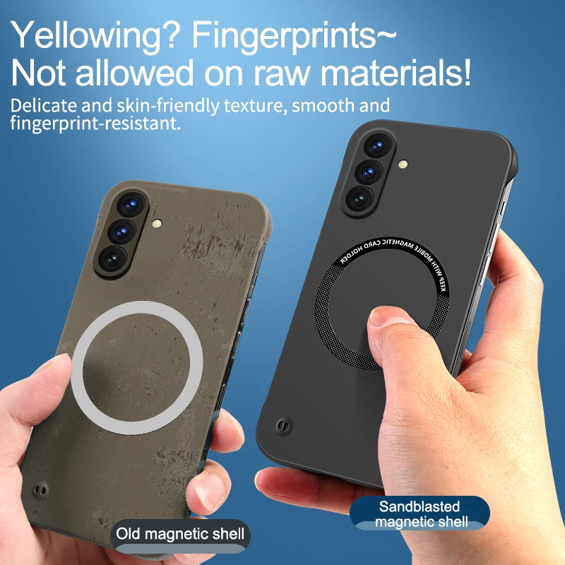 A56 magnético sin marco para Magsafe Slim funda Samsung Galaxy A56 A 56 a prueba de golpes carga inalámbrica dura PC cubierta trasera mate Capa - imagen 4