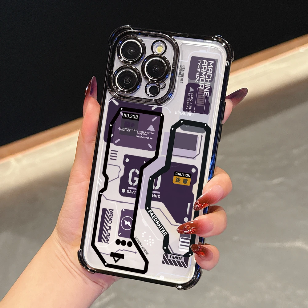 Funda de teléfono estilo Mecha a la moda para Samsung Galaxy A56 A55 A54 A53 A52 A51 A36 A34 A26 A16 A06 4G 5G, funda transparente suave anticaída - imagen 4
