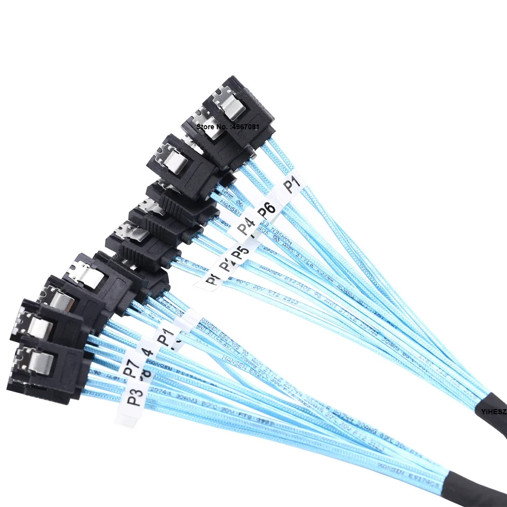 Juego de cables SATA de 4/6/8 piezas, Juego de 4/6/8 cables SATA 3,0 para PC, Cable SATA SAS de 7 pines, 6Gbps, Cable de datos para disco duro, unidad SSD, Servidor NAS - imagen 5