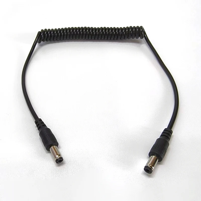 1/5/10 Uds DC 5,5*2,1mm macho a 5,5*2,1mm macho Cable en espiral de alimentación, Cable de resorte de extensión DC 5,5x2,1mm para tira de LED, CCTV