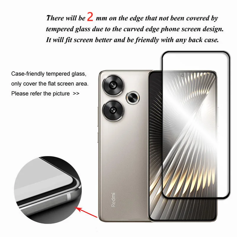 Protector de pantalla de vidrio templado para Xiaomi Redmi Turbo 3, película frontal para cámara - imagen 3