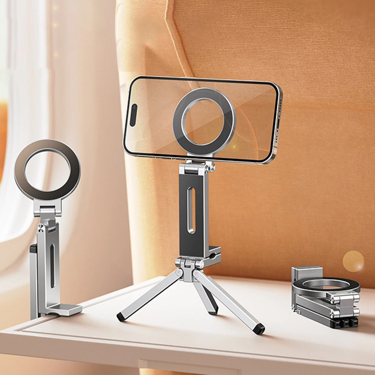 Soporte magnético Universal ajustable para teléfono, elementos esenciales de viaje, rotación Flexible, manos libres, soporte para teléfono de avión, asiento para teléfono