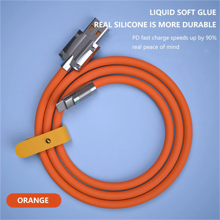 UTHAI XJ-Cable de datos de silicona líquida de aleación de Zinc de carga rápida, 120W, Bold 6,0, para Android tipo c - imagen 4