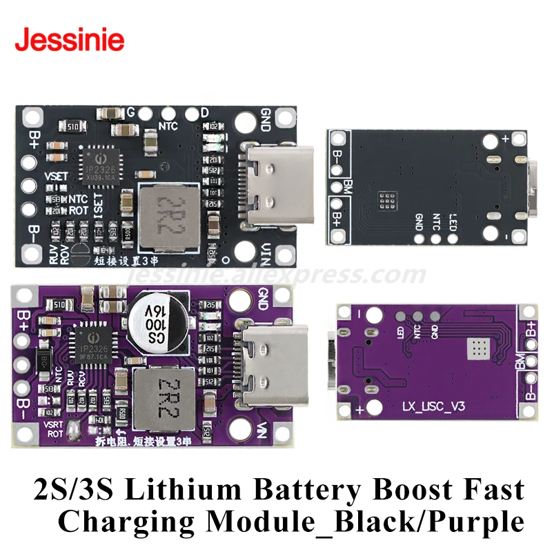 5 uds/1pc 2S 3S 3,7 V elevador QC carga rápida polímero Lthium placa de batería de alta potencia 15W interruptor síncrono módulo de cargador de refuerzo
