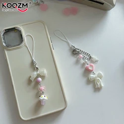 Cordón para móvil con cuentas y colgante de mariposa