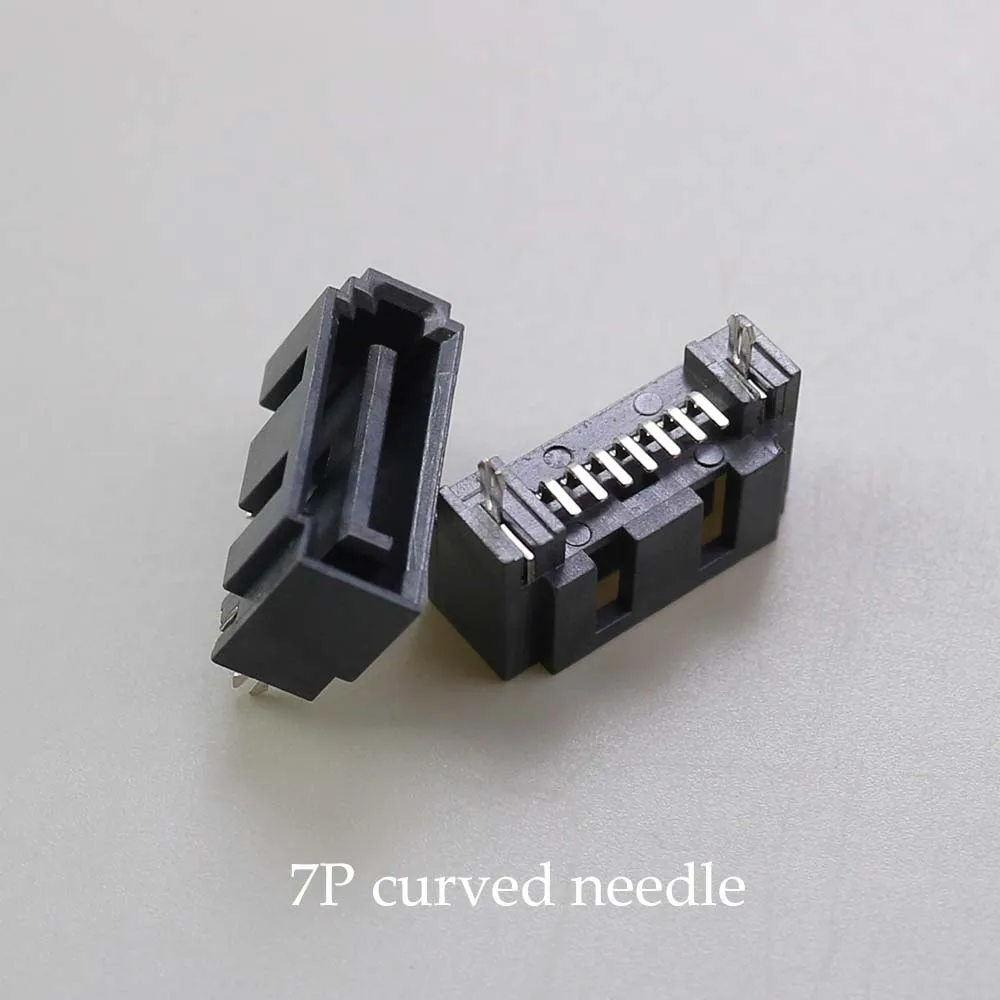 Conector macho SATA de 1 piezas, interfaz de disco duro 7P, tipo A, aguja recta, enchufe Vertical, PIN Curvo - imagen 3