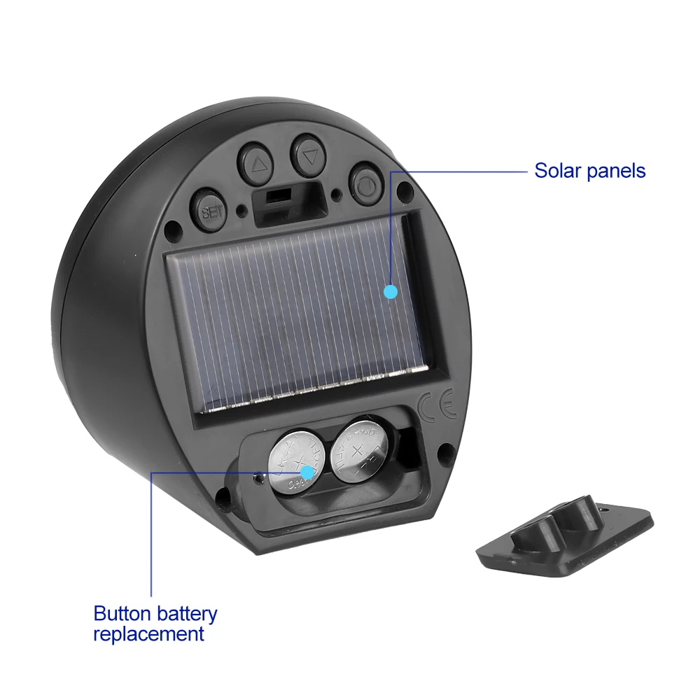 Reloj Digital Solar para coche, termómetro con fecha y semana, pantalla LCD luminosa para salpicadero de coche, con palo interno - imagen 5