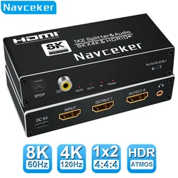Repartidor HDMI 8K – Extractor Audio Óptico Integrado
