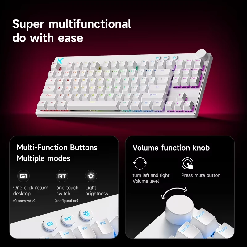 Mchose Mix87 teclado con interruptor magnético teclado para juegos con cable 8K + 256K Esport 0,08 ms baja latencia deportes electrónicos accesorios personalizados para jugadores - imagen 5