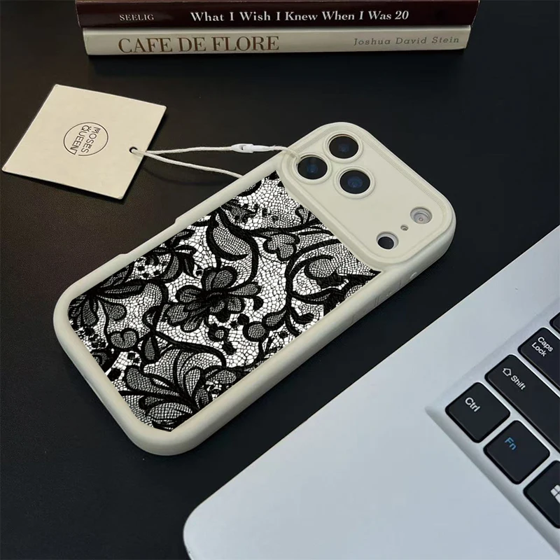 Funda para Oneplus 15 13 13T 12 12R 11 11R 10R 8T OnePlus NORD CE 6 5 2 3 4 LITE 5G NORD 5 cubierta Retro con patrón de encaje negro Couqe - imagen 3