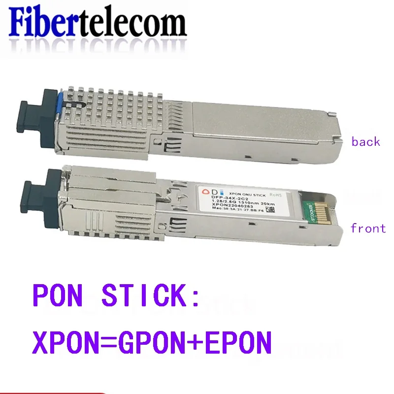 PON STICK EPON GPON XPON SFP ONU Stick con conector MAC SC módulo DDM pon HGU 1490/1330nm PPPoE IPoE 1,25 Gbps 802.3ah