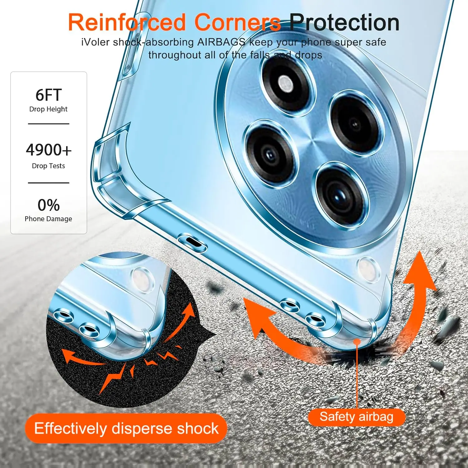 Funda de esquinas reforzadas para Oneplus ACE 3 2 Ace3 Pro 12R 11 11R, protección de cámara de TPU suave y transparente, cubierta de Airbag a prueba de golpes - imagen 3