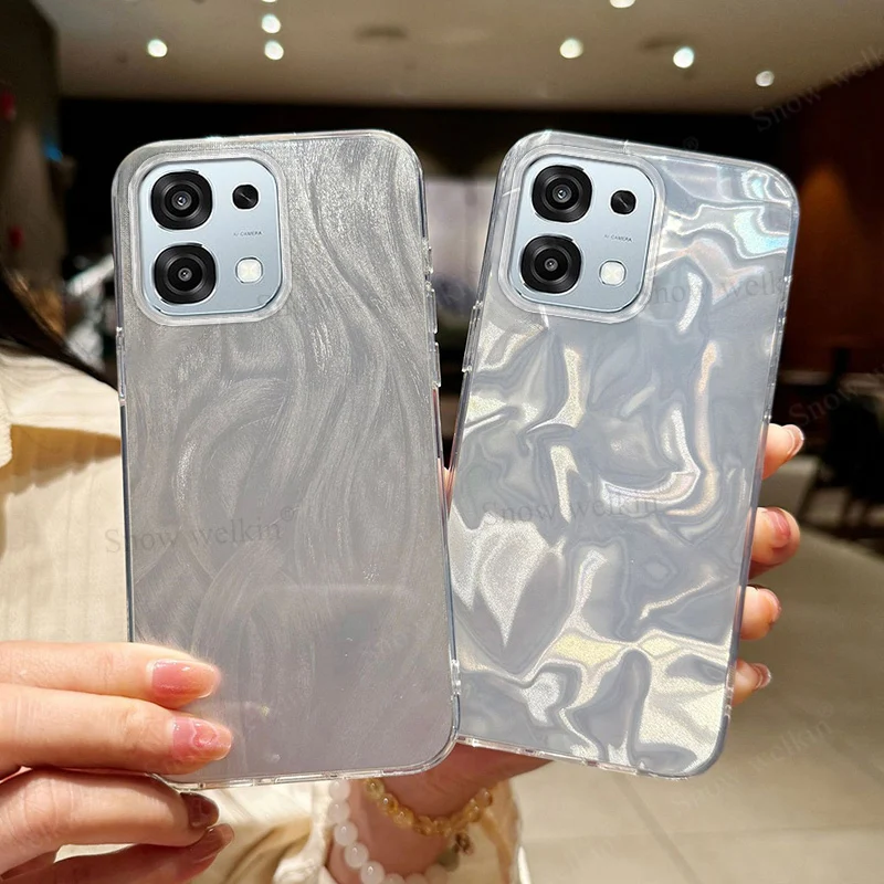 Funda de lujo con gradiente plateado láser para Oppo F31 OppoF31 Pro Plus ProPlus F31Pro Pro + + PC trasera TPU parachoques cubierta de teléfono a prueba de golpes - imagen 4