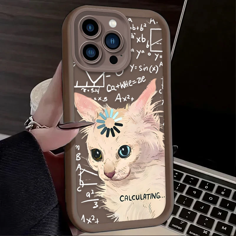 Funda de teléfono con diseño de gato sorpresa para iPhone 17 Air 16 16E 15 14 13 12 11 Pro Max X XS X S Max XR SE 2020 SE4 7 8 funda de silicona - imagen 5