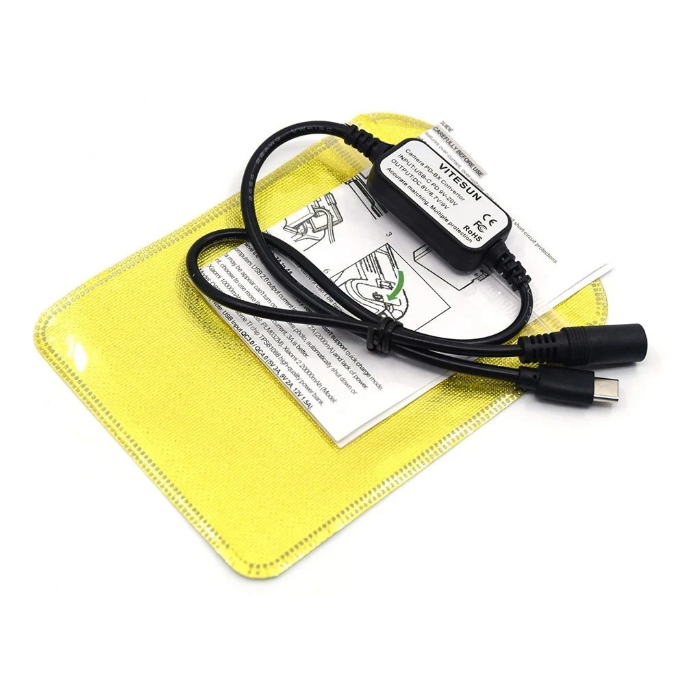 USB C Power Bank PD 8V Cable cargador para PS BLN-1 BLS-5 BLH-1 DMW-BLF19 DCC12 BLC12 DCC8 NP-FW50 FZ100 LP-E6 DR-E6 batería falsa - imagen 4