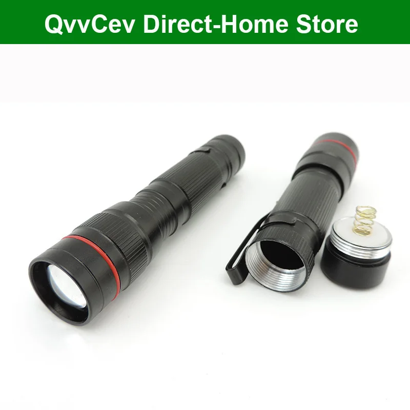 Clip pequeño con zoom, batería AA de bolsillo, Mini linterna LED, luz de Flash, lámpara táctica para senderismo, pesca, camping 14500