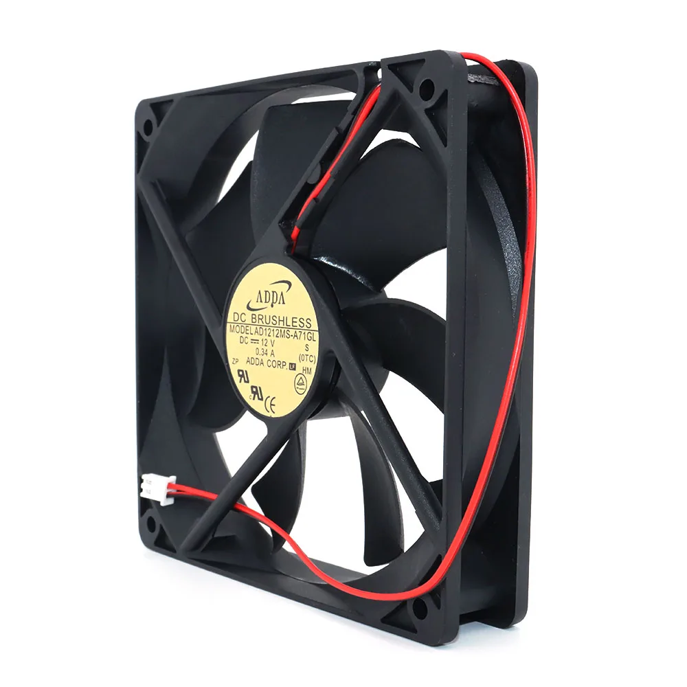 Ventilador de refrigeración de 120 mm 12 V PARA ADDA 1 AD1212MS-A71GL 12025 12 CM CC 0. Enfriador de chasis silencioso 34A