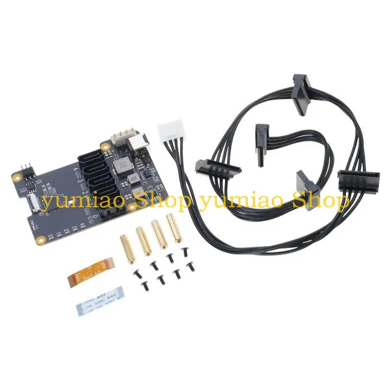 Placa expansión PCIE a SATA3.0 5 puertos 587B X1009 para RPi 5 5B para necesidades almacenamiento capacidad - imagen 2