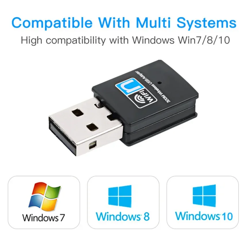 Adaptador inalámbrico USB WiFi de 300Mbps, adaptador de red 2,4G, Dongle inalámbrico, tarjeta de red para ordenador portátil y de escritorio - imagen 4