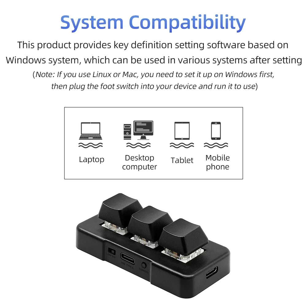 Teclado mecánico MK321BT de 3 teclas, Mini teclado de tres modos, teclado inalámbrico Bluetooth 2,4G para PC, Gamer, accesorios para ordenador portátil - imagen 5