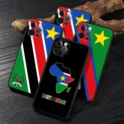 Funda iPhone Negra Suave con Bandera de Sudán