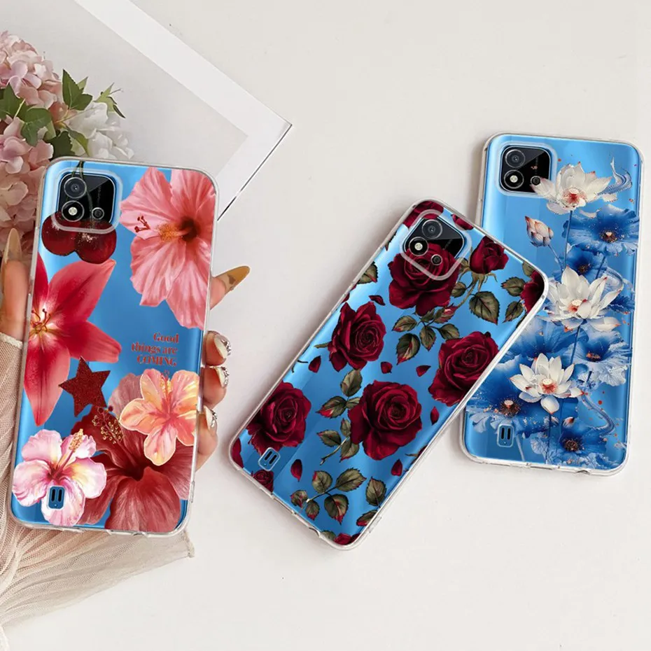 Funda transparente de TPU para Realme C11 (2021) RMX3231, fundas de teléfono con patrón de nuevo estilo para Realme C11 2020 RMX2185, fundas traseras para parachoques