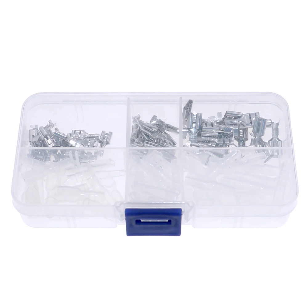 120 unids/lote 2,8 4,8 6,3 enchufe de inserción conector de Terminal de cable con funda de resorte Terminal prensado en frío Kit de bricolaje - imagen 4