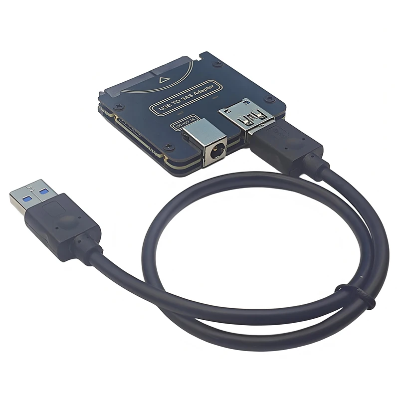 Adaptador SAS a USB con adaptador de fuente de alimentación de 12V/3A unidad de disco duro SAS 29 pines a USB3.2 GEN1 convertidor elevador de 5Gbps para PC portátil - imagen 4