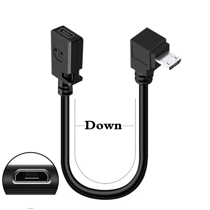 Cable adaptador V3 a V8 de 0,25 m, Mini USB hembra a Micro USB macho, Cable de datos de carga, Mini adaptador hembra de 5 pines con puerto T