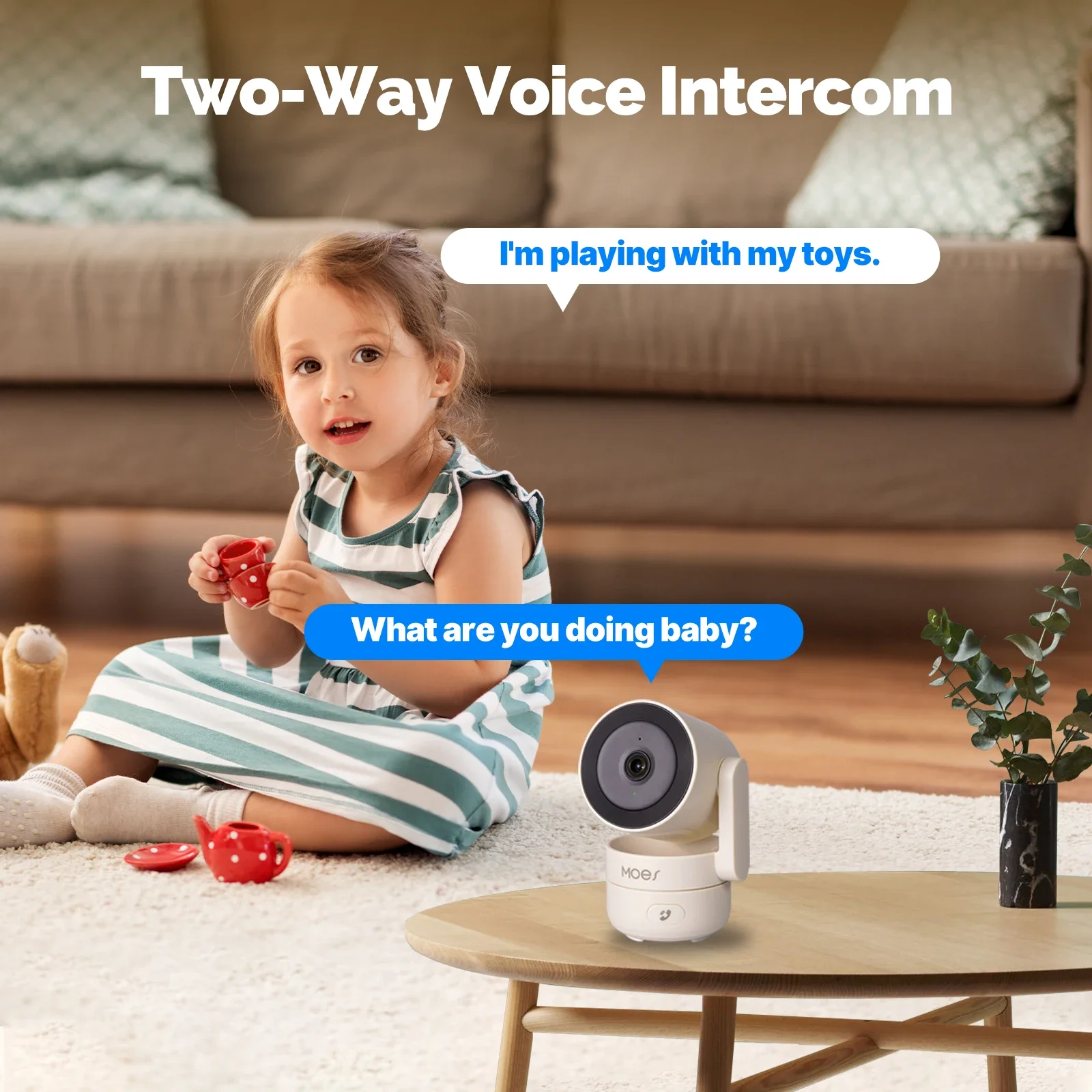 MOES Tuya Wi-Fi 6 Smart Indoor 4MP HD cámara de seguridad Pan/Tilt seguimiento de movimiento y detección de sonido Monitor de visión nocturna infrarroja - imagen 4