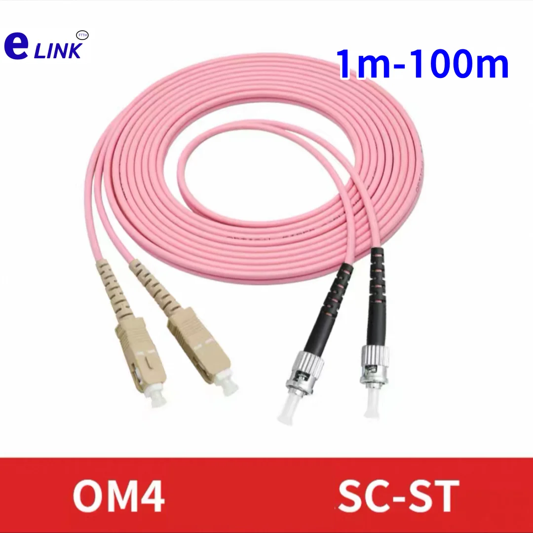 Cable de conexión de fibra SC-ST OM4 dúplex 20m 30m 100m ST-SC DX cable multimodo 1m2m3m5m7m10m puente de fibra óptica envío gratis ELINK