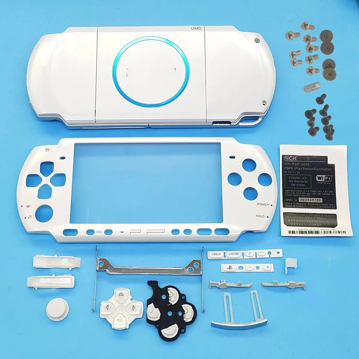 Carcasa de repuesto para juegos Retro, carcasa para consola de juegos PSP3000 PSP 3000, cubierta frontal con Kit de botones, etiqueta de tornillos - imagen 5