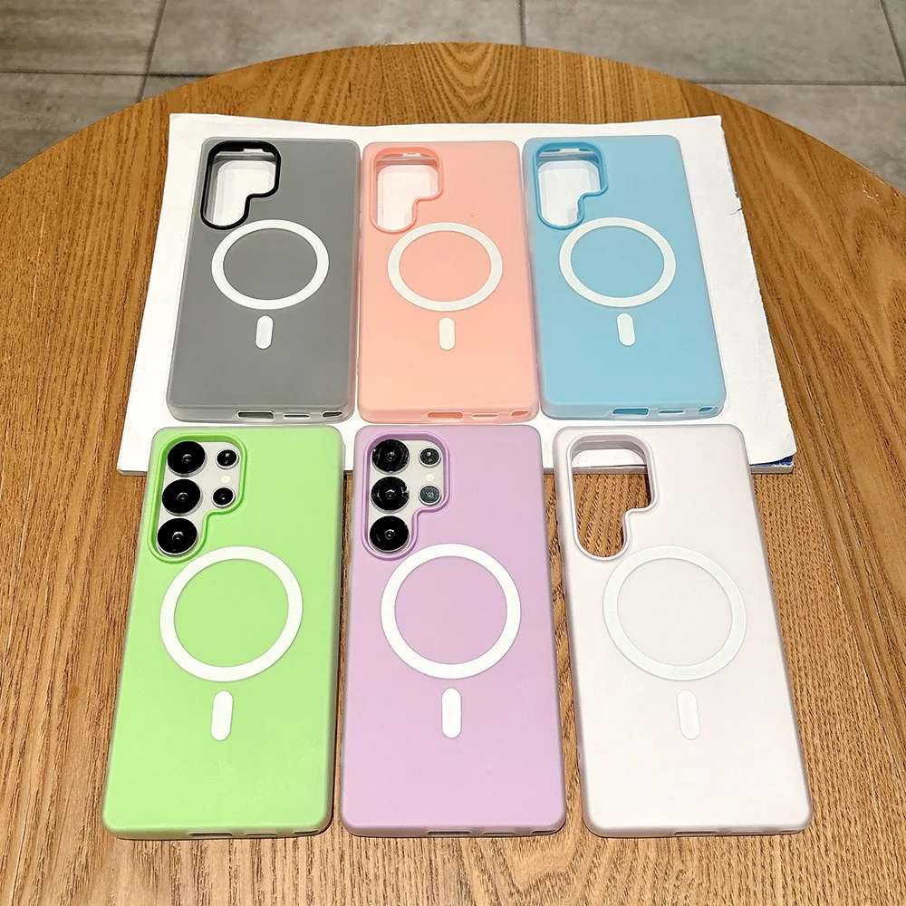 Funda a prueba de golpes 2 en 1 de grado militar para samsung s25 ultra 24 23 plus a16 a55 a54 Color caramelo silicona magnética Magsafe suave - imagen 5