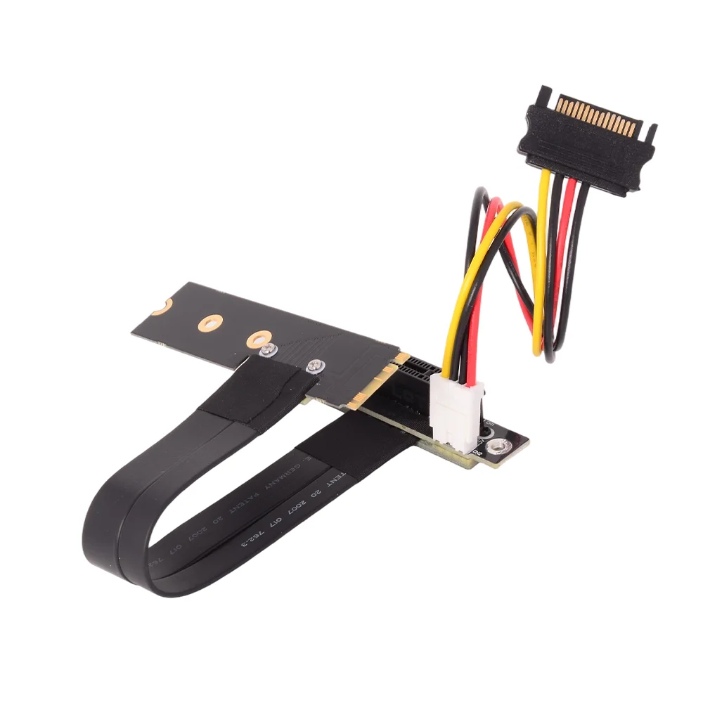 Riser PCIe x4 3,0 PCI-E 4x a M.2 M Key 2280 tarjeta elevadora Gen3.0 Cable M2 Key-M PCI-Express Cable de extensión de ángulo recto de giro 32Gbps - imagen 4