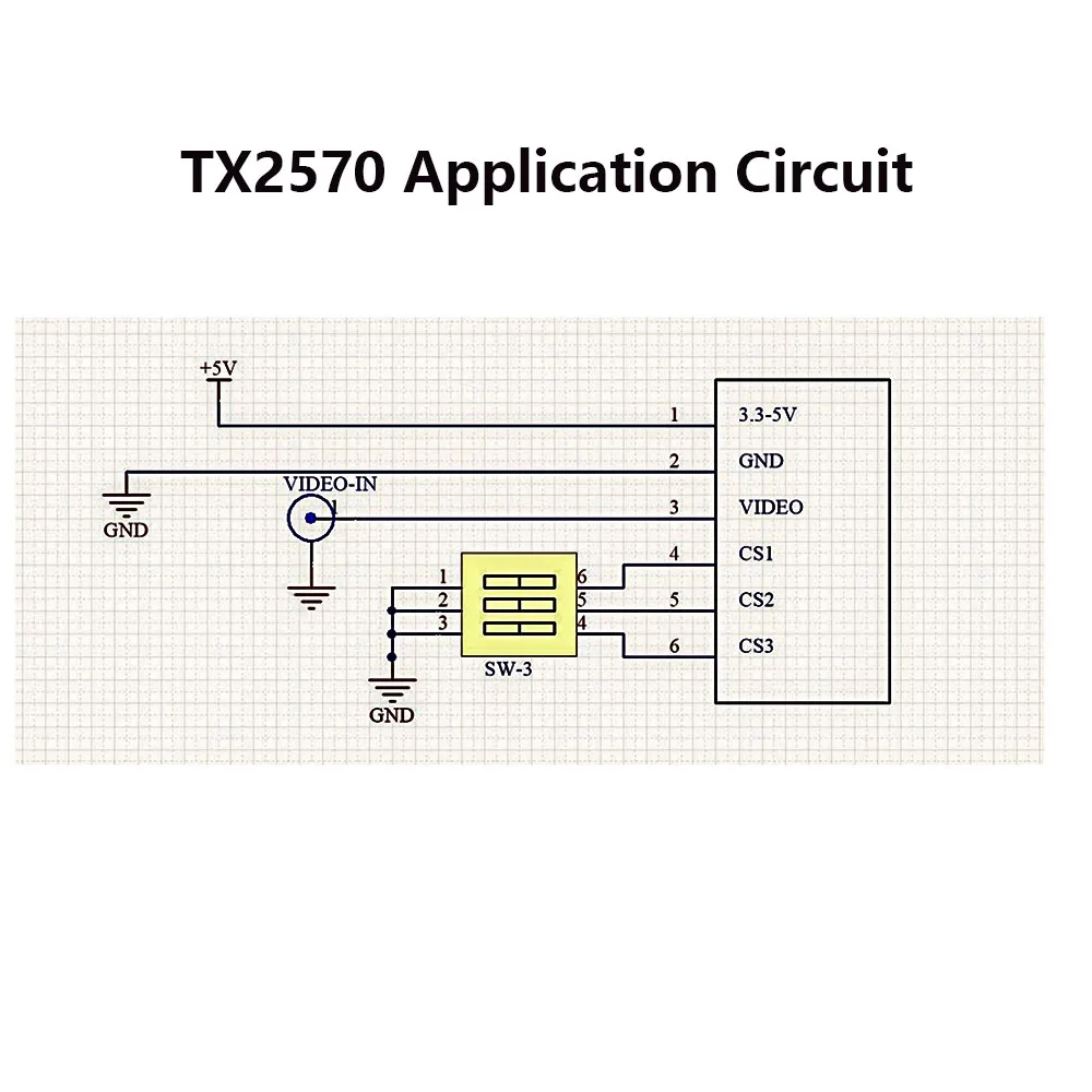 Módulo de transmisión de vídeo inalámbrico 2,4G 2370 ~ 2570MHz ajustable 8 puntos de frecuencia TX2570 VCD/DVD/DVB/transmisión de señal de vídeo - imagen 5