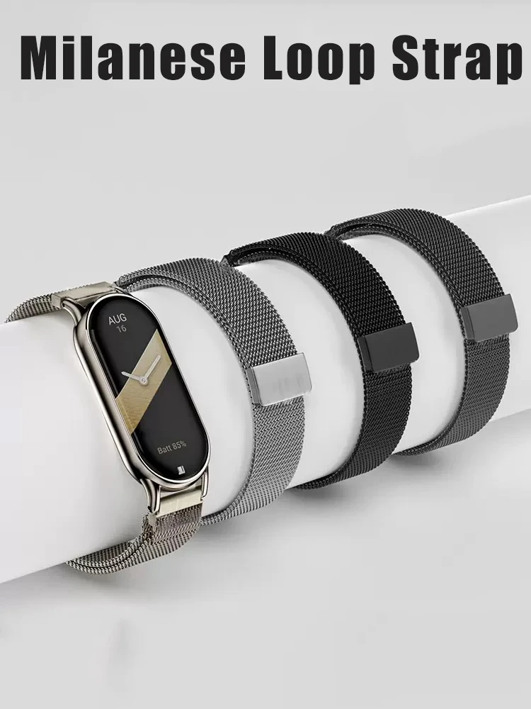 Milanese loop-pulsera deportiva para Xiaomi Mi Band 8, accesorio de repuesto con 8 NFC