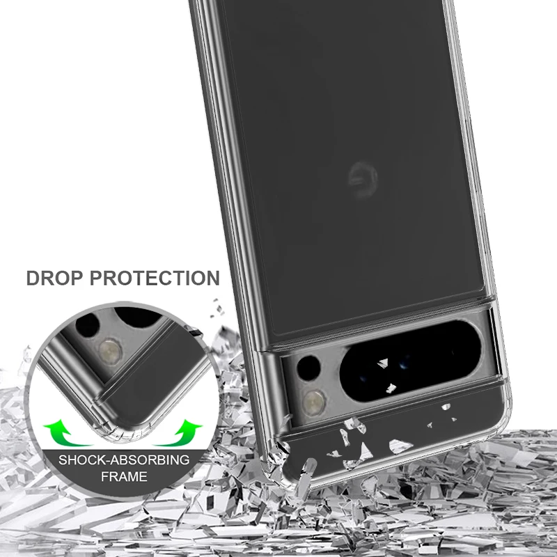 Funda de acrílico transparente para Google Pixel 8 Pro, carcasa de lujo ultrafina con bordes de silicona suave, a prueba de golpes, para Google pixel8pro - imagen 3