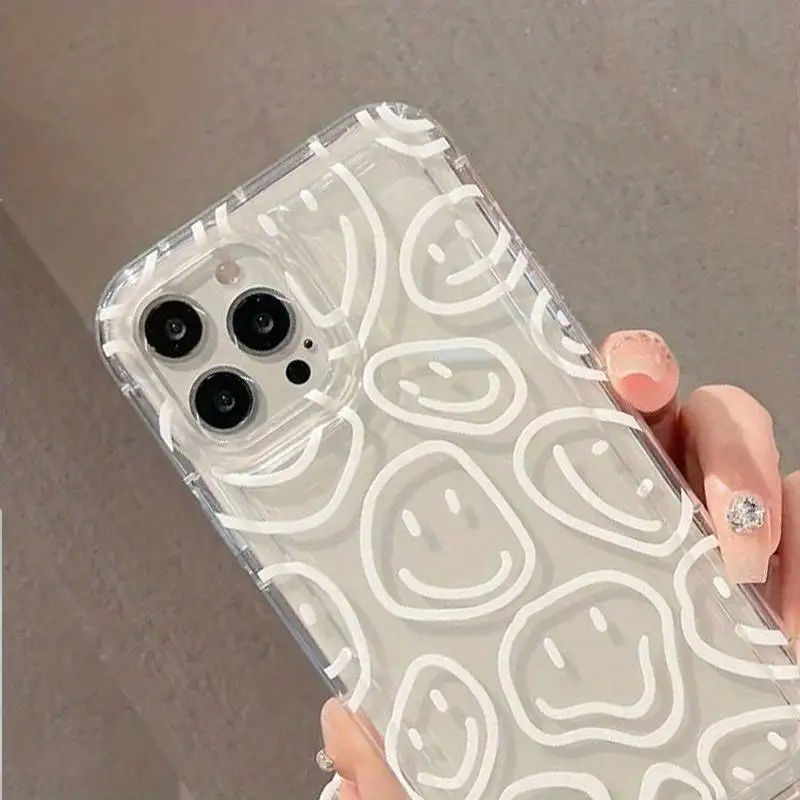 Funda de teléfono con Airbag de flor blanca para iPhone 15 11 14 13 12 Pro Max Mini 7 8 Plus SE 2022 XR X XS Max cubierta a prueba de golpes - imagen 4