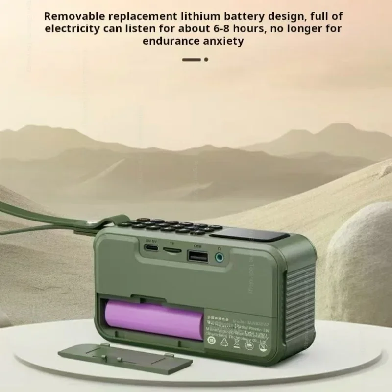 SANSUI F62 altavoz estéreo portátil con Bluetooth de graves altavoz Bluetooth Vintage Mini Radio Walkman reproductor de música compatible con TWS/FM/AUX - imagen 5