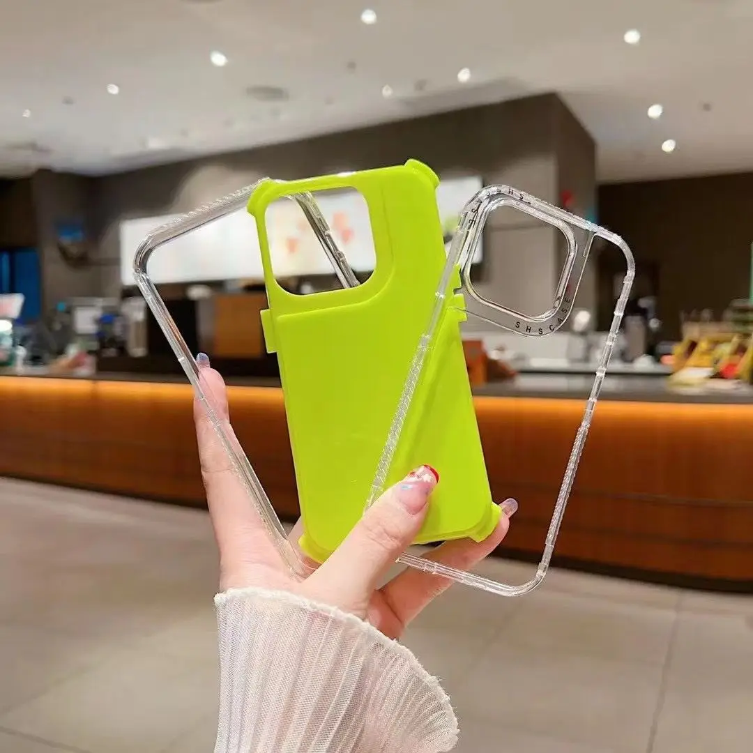 3 en 1 para iPhone 16 15 14 13 12 11 17 Pro Max Air 15 16 14 PLUS XR XS Max protección de grado militar funda armadura de Color sólido - imagen 5