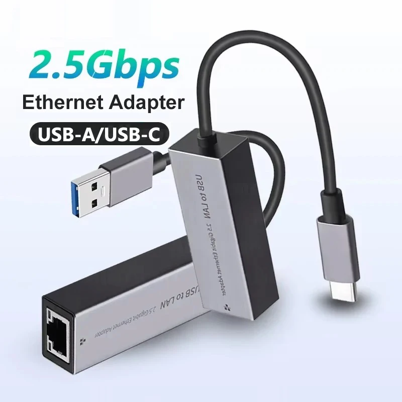 Adaptador USB C Ethernet 2,5G/1000/100Mbps tarjeta de red USB Lan RJ45 Thunderbolt 3 para ordenador portátil Macbook iPad tarjeta de red Ethernet